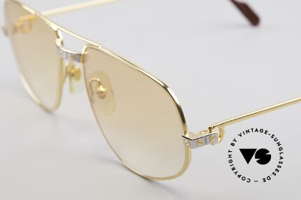 Cartier Romance Santos - L Luxury Vintage Sunglasses 80's, 22ct gold-plated frame (like all vintage Cartier originals), Made for Men