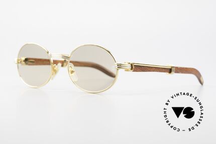 Cartier Giverny Rare Oval Wood Sunglasses, made of African Bubinga Wood, in M size 51°20, 130, Made for Men and Women