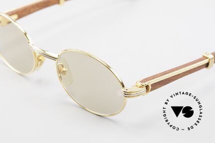 Cartier Giverny Rare Oval Wood Sunglasses, oval gold-plated frame, pure luxury lifestyle, VERTU, Made for Men and Women