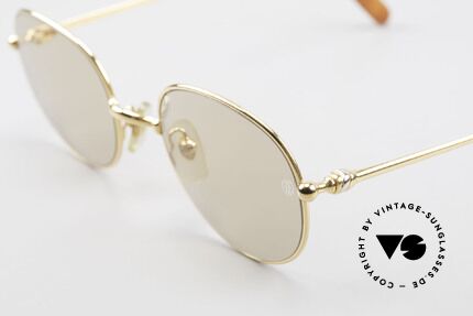 Cartier Antares Round 90's Luxury Sunglasses, high-end mineral lenses with engraved CARTIER LOGOS, Made for Men and Women