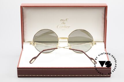 Cartier Round Customized Prototype One of a kind 2. Hand, 22ct gold-plated EYE-CATCHER, with box, Made for Men and Women