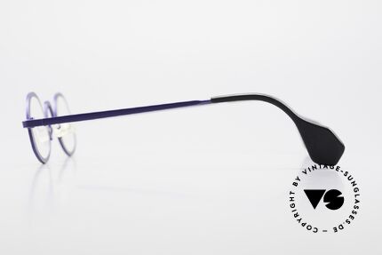 Theo Belgium Circle Avant-Garde Vintage Specs, extraordinary frame in top-quality (unisex; blue colored), Made for Men and Women