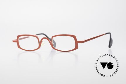 Theo Belgium Rectangle Red Vintage Ladies Eyeglasses, Theo Belgium = the most self-willed brand in the world, Made for Women