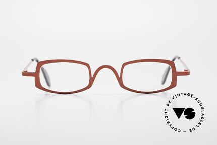 Theo Belgium Rectangle Red Vintage Ladies Eyeglasses, founded in 1989 as 'opposite pole' to the 'mainstream', Made for Women