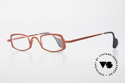 Theo Belgium Rectangle Red Vintage Ladies Eyeglasses, made for the avant-garde, individualists & trend-setters, Made for Women