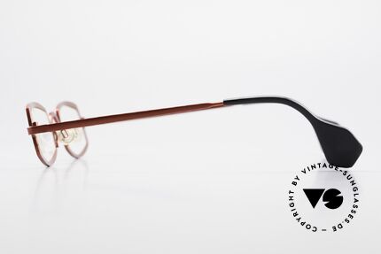 Theo Belgium Rectangle Red Vintage Ladies Eyeglasses, extraordinary frame in top-quality (ladies, red-metallic), Made for Women