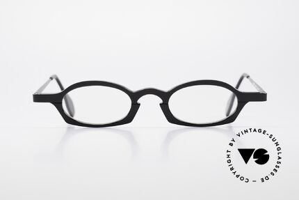Theo Belgium Bioval Vintage Combi Reading Glasses, discreet combination of metal & plastic; black colored, Made for Men and Women