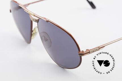 Ferrari F12 Old Vintage Luxury Sunglasses, "Ferrari-Red" finish and dark-gray plastic sun lenses, Made for Men