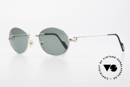 Cartier Saint Honore Oval Luxury Sunglasses 90's, very rare & precious version with a platinum finish, Made for Men