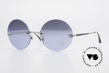 Chanel 4056 Round Luxury Shades Rimless, rare CHANEL shades, model 4056 in Medium size 53-18, Made for Men and Women