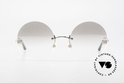 Chanel 4056 Round Luxury Sunglasses 90's, VINTAGE round (rimless) sunglasses; weighs only 18g!, Made for Men and Women