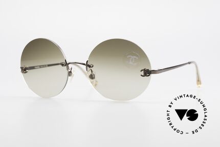 Chanel 4056 Round 90's Luxury Sunglasses, rare CHANEL shades, model 4056 in Medium size 53-18, Made for Men and Women