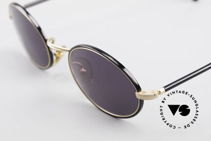 Cutler And Gross 0350 90's Oval Vintage Sunglasses, very elegant combination of materials and classic colors, Made for Men and Women