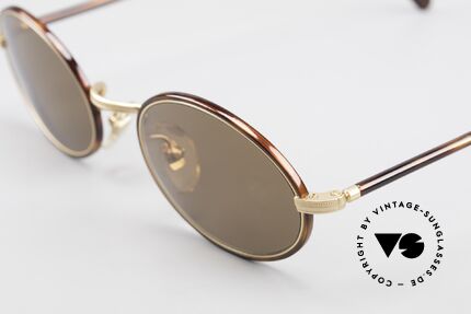 Cutler And Gross 0350 Oval Vintage Sunglasses 90's, very elegant combination of materials and classic colors, Made for Men and Women