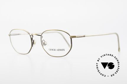 Giorgio Armani 187 Classic Men's Eyeglasses 90's, brilliant frame finish in a kind of "antique gold"/brass, Made for Men