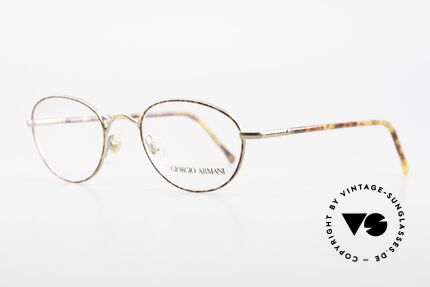 Giorgio Armani 225 Classic Vintage 90's Glasses, brass finished frame + chestnut-brown rings / temples, Made for Men and Women