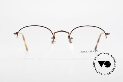 Giorgio Armani 142 Rimless Panto Glasses Small, round 'panto design' with discreet elegant coloring, Made for Men and Women