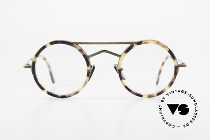 Gianni Versace 620 Round 90's Vintage Eyeglasses, geometrical elements and striking double bridge, Made for Men and Women