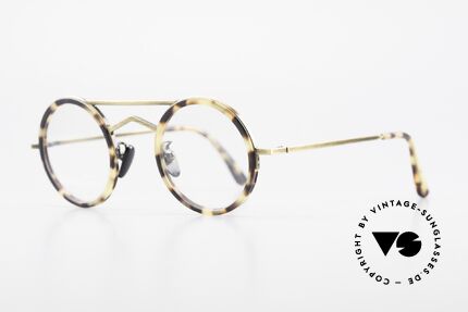 Gianni Versace 620 Round 90's Vintage Eyeglasses, great color combination (antique brass / tortoise), Made for Men and Women