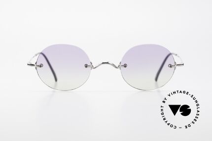 Freudenhaus Flemming Round Rimless Sunglasses, 'Freudenhaus' means "cathouse / house of pleasure", Made for Men and Women