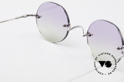 Freudenhaus Flemming Round Rimless Sunglasses, NO RETRO fashion, but an old Original from the 90's, Made for Men and Women