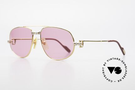 Cartier Romance Santos - S Pink Sunglasses Chanel Case, this pair (with SANTOS decor) is SMALL size 54-16, 135, Made for Men and Women