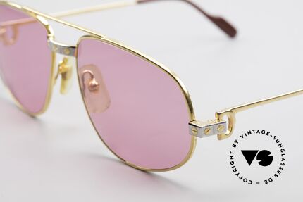 Cartier Romance Santos - S Pink Sunglasses Chanel Case, 22ct gold-plated frame with new PINK CR39 sun lenses, Made for Men and Women