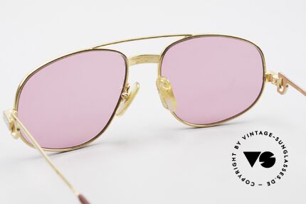 Cartier Romance Santos - S Pink Sunglasses Chanel Case, NO RETRO shades; a rare 30 years old vintage ORIGINAL, Made for Men and Women