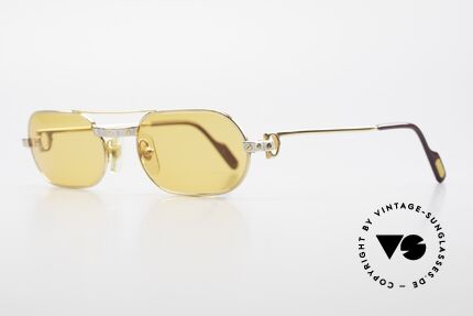 Cartier MUST Santos - S Elton John Sunglasses 1980s, 22ct gold-plated frame with the famous Santos-decor, Made for Men and Women