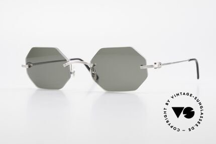 Cartier C-Decor Octag Octagonal Luxury Sunglasses, octagonal rimless CARTIER luxury shades from '99, Made for Men