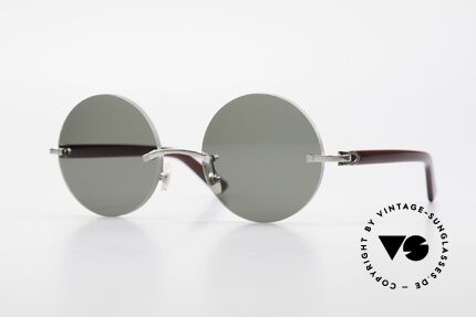 Cartier C-Decor Madison Small Round Luxury Shades, noble rimless CARTIER luxury sunglasses from 1999, Made for Men and Women