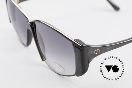 Gucci 2308 80's Ladies Designer Shades XL, dark luscious gray color with spotted nacre effect, Made for Women