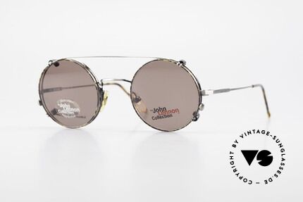 John Lennon - You Are Here Round Glasses With Clip On, original 'JOHN LENNON COLLECTION' sunglasses, Made for Men and Women