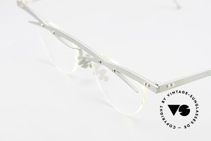 Theo Belgium Tita III 7 Crazy XL Vintage Glasses 90's, the clear DEMO lenses are fixed with screws at the frame, Made for Men and Women