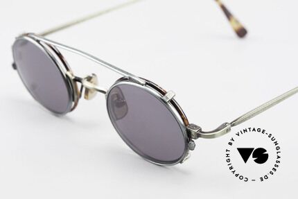 Freudenhaus Tori Small Round Frame Clip On, tortoise/green metallic frame & green-metallic Clip, Made for Men and Women