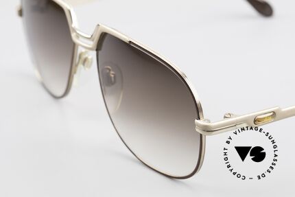 Cazal 710 80's Sunglasses Extremely Rare, a kind of "bronze/gold metallic"; brown-gradient lenses, Made for Men