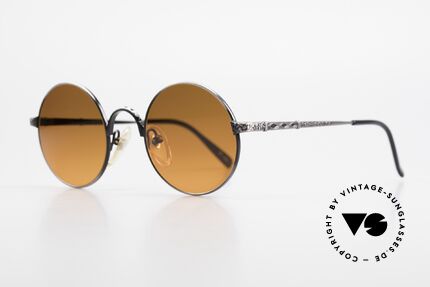 Jean Paul Gaultier 55-9671 Round 90's JPG Sunglasses, 'smoke silver' finish and SUNSET sun lenses, Made for Men and Women