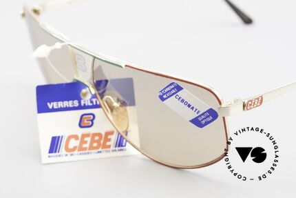 Cebe 0299 90's Ski Sports Sunglasses, chic & "casual lifestyle design" in red, green and gold, Made for Men and Women