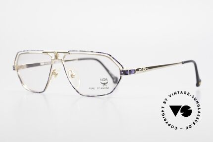 MCM München 13 Titanium Frame Blue Patterned, luxury eyeglasses by Michael Cromer (MC), Munich (M), Made for Men and Women