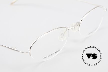 Giorgio Armani 26N Small Oval Eyeglasses Nylor, semi rimless = lenses are fixed with a Nylor thread, Made for Men and Women