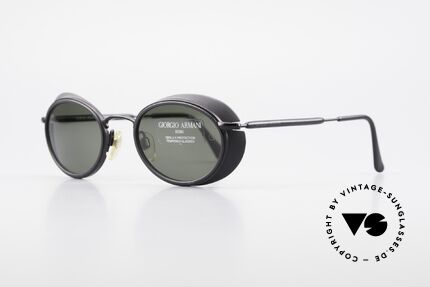 Giorgio Armani 666 Side Shields Frame Oval, nonreflecting coated lenses (with 'GA' engraving/etching), Made for Men and Women