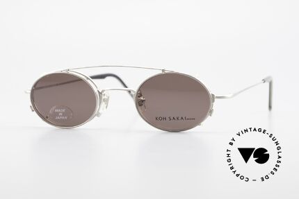 Koh Sakai KS9711 Small Oval Glasses Clip On, rare, vintage Koh Sakai glasses with clip-on from 1997, Made for Men and Women