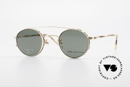 Koh Sakai KS9403 Small Oval Panto Frame Clip On, rare, vintage Koh Sakai glasses with clip-on from 1997, Made for Men and Women
