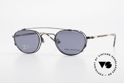 Koh Sakai KS9408 Small Eyeglasses With Clip On, rare, vintage Koh Sakai glasses with clip-on from 1997, Made for Men and Women