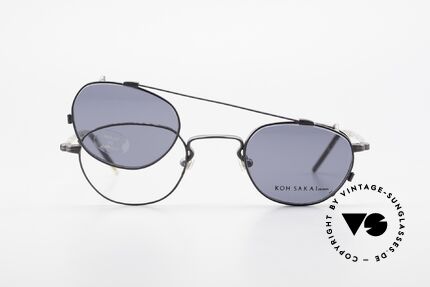 Koh Sakai KS9408 Small Eyeglasses With Clip On, unworn, NOS (like all our old L.A.+ Sabae eyeglasses), Made for Men and Women