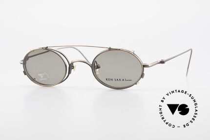 Koh Sakai KS9541 Oval Eyeglasses With Clip On, rare, vintage Koh Sakai glasses with clip-on from 1997, Made for Men and Women