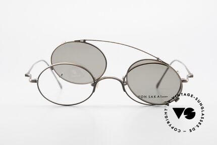 Koh Sakai KS9541 Oval Eyeglasses With Clip On, unworn, NOS (like all our old L.A.+ Sabae eyeglasses), Made for Men and Women