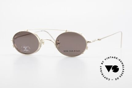 Koh Sakai KS9541 90s Oval Frame Made in Japan, rare, vintage Koh Sakai glasses with clip-on from 1997, Made for Men and Women