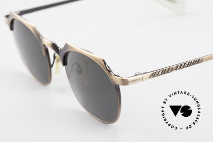 Jean Paul Gaultier 57-0171 Square Panto Sunglasses 90's, high-class & fancy frame finish in "antique-brass", Made for Men