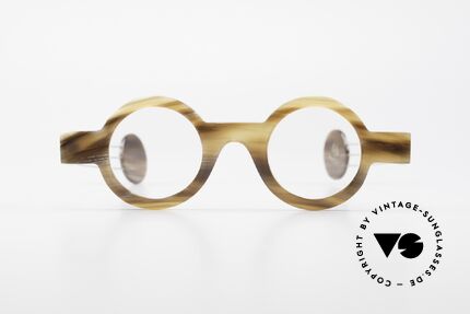 P. Klenk Bold 022 Horn Frame Twistable Temples, precious handmade rarity (made of genuine buffalo horn), Made for Men and Women